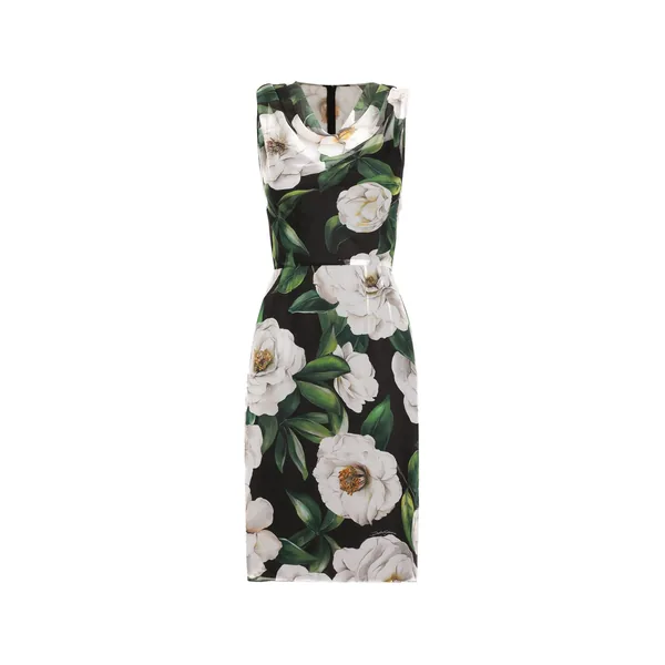 Dolce & Gabbana Gardenia-print chiffon midi dress