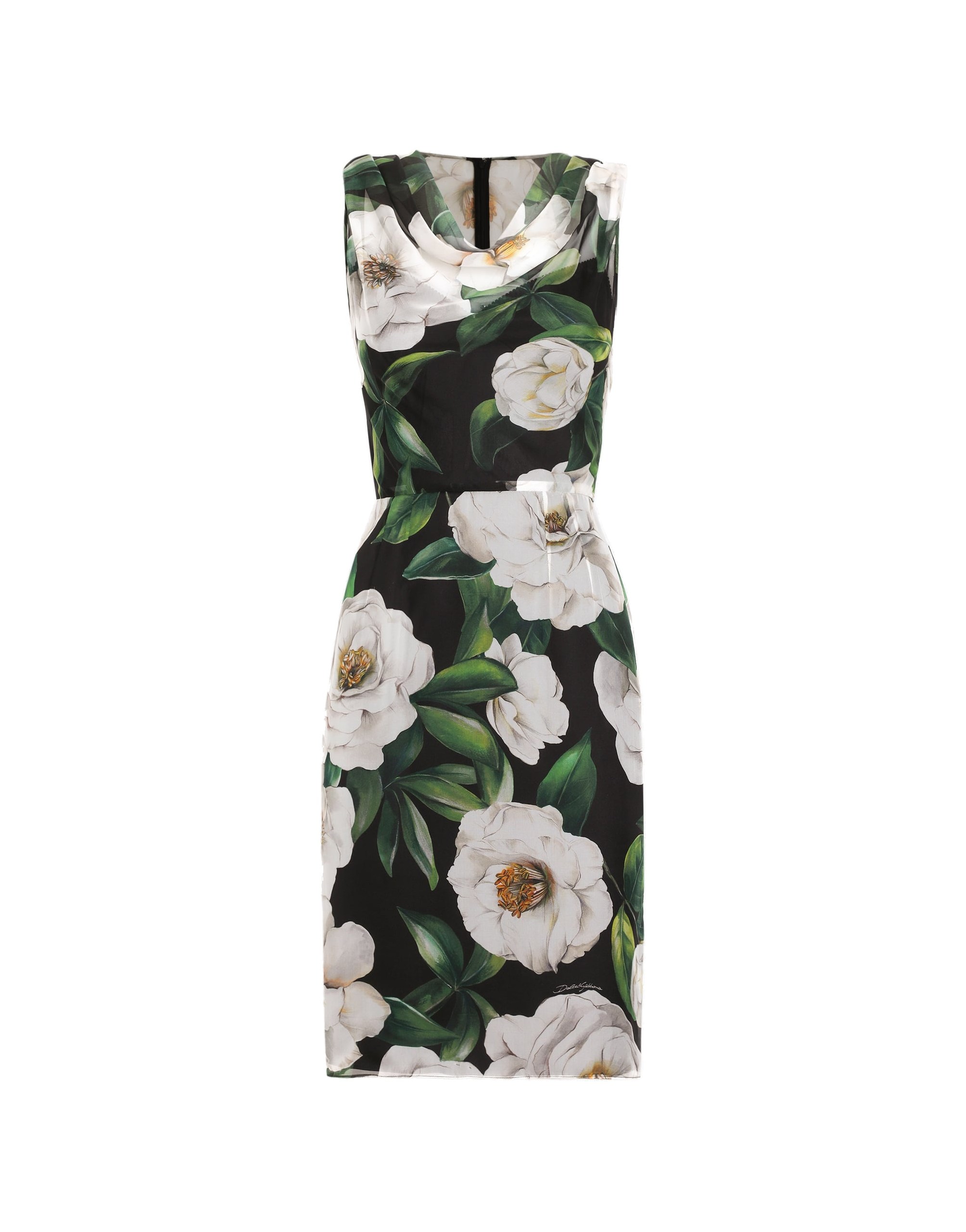 Dolce & Gabbana Gardenia-print chiffon midi dress