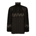 Dolce & Gabbana Georgette and lace turtle-neck blouse