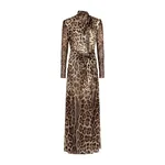 Dolce & Gabbana Georgette dress with leopard print and tie details