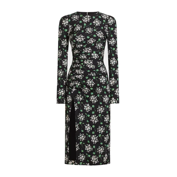 Dolce & Gabbana Geranium bouquets-print charmeuse dress