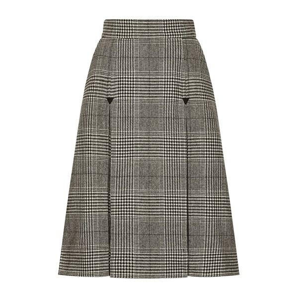 Dolce & Gabbana Glen plaid calf-length A-line skirt with pleats