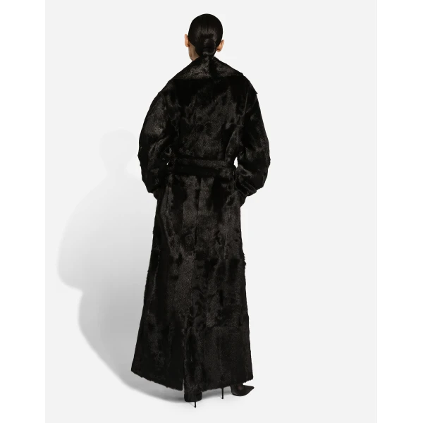 Dolce & Gabbana Goatskin coat with belt, view 4