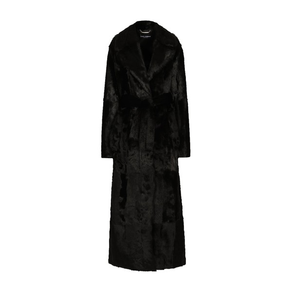 Dolce & Gabbana Goatskin coat with belt