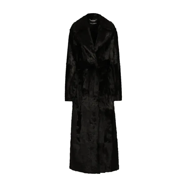 Dolce & Gabbana Goatskin coat with belt