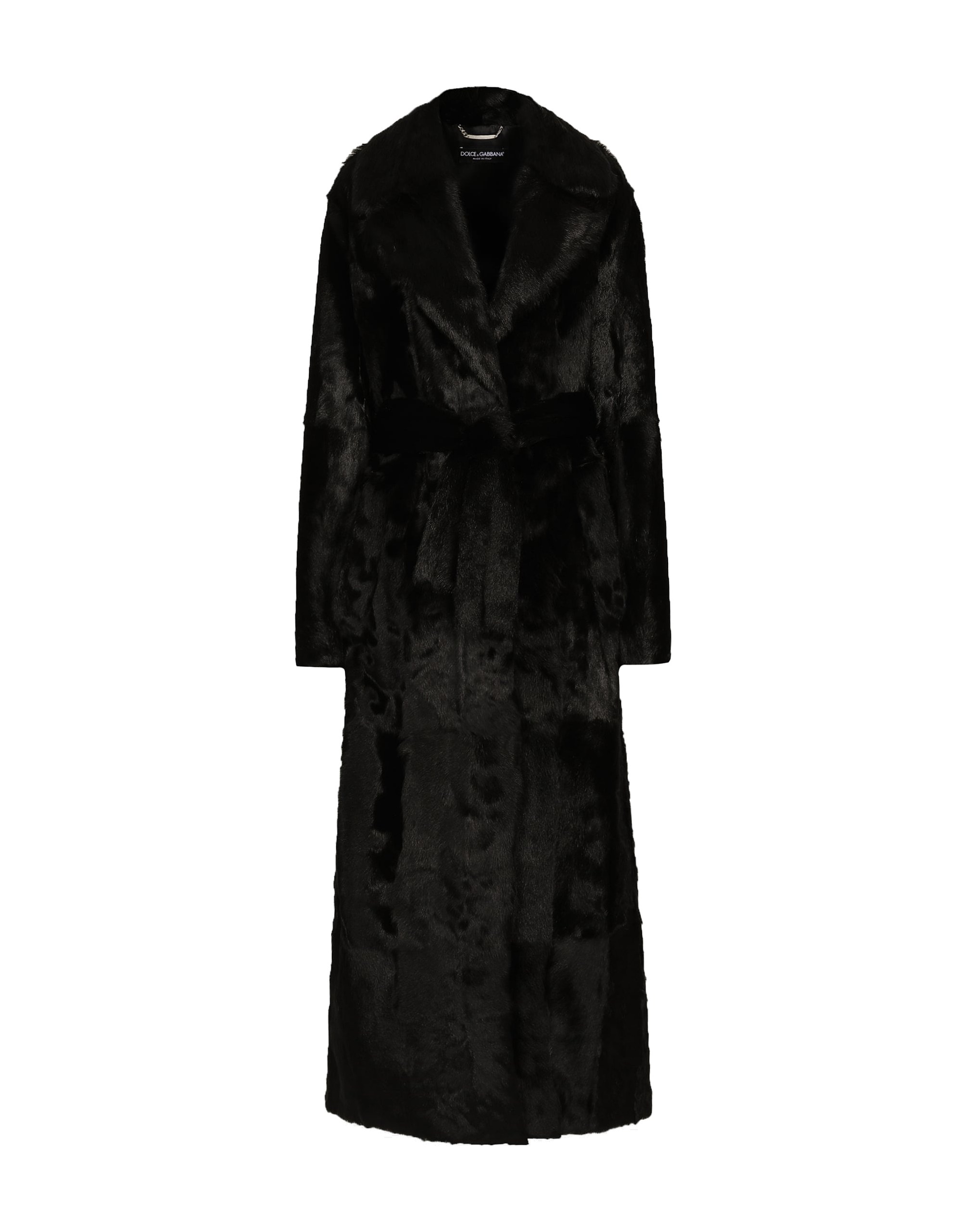 Dolce & Gabbana Goatskin coat with belt