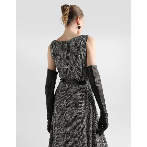 Dolce & Gabbana Heavy crêpe cocktail dress with chevron print, view 5