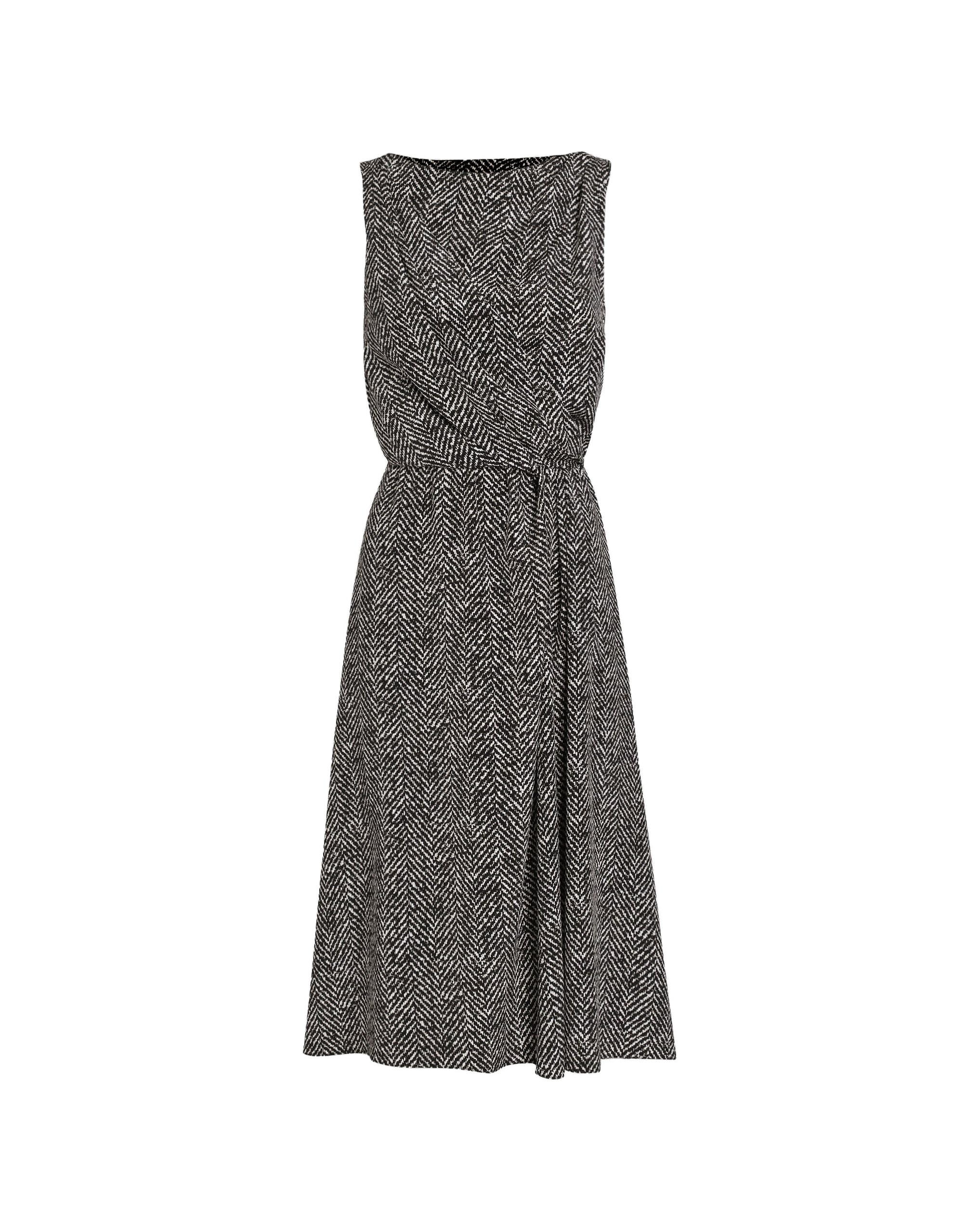 Dolce & Gabbana Heavy crêpe cocktail dress with chevron print