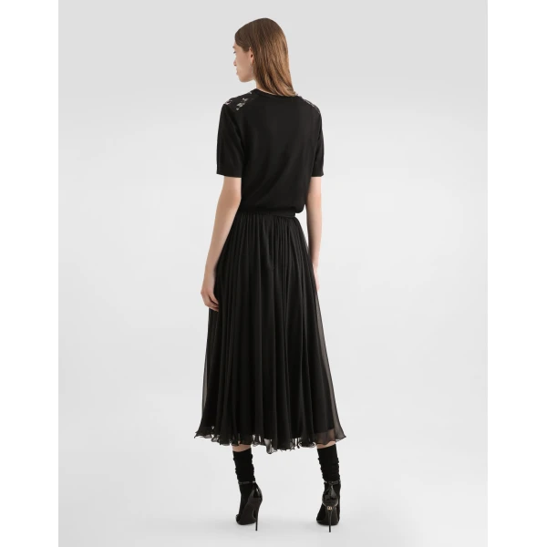 Dolce & Gabbana High-waisted chiffon circle skirt, view 3