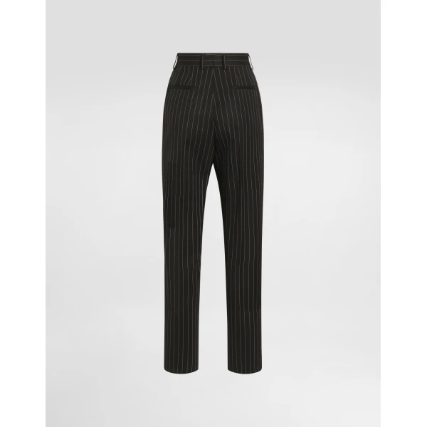 Dolce & Gabbana High-waisted pinstripe twill pants, view 3