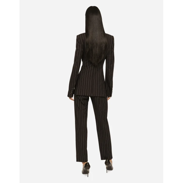 Dolce & Gabbana High-waisted pinstripe wool pants, view 3