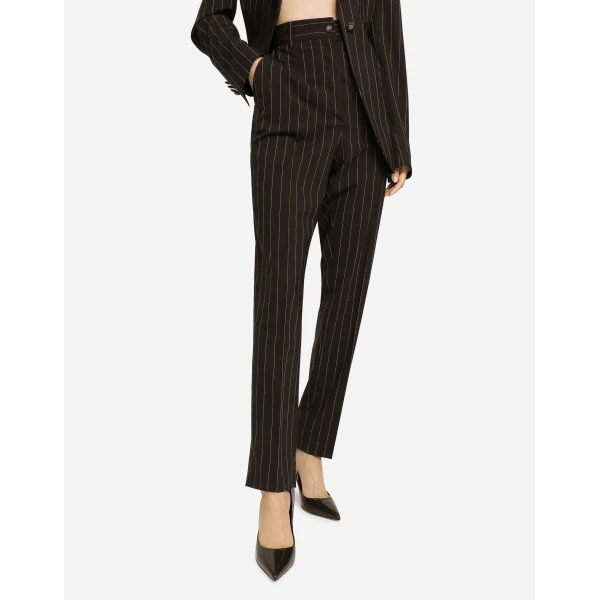 Dolce & Gabbana High-waisted pinstripe wool pants, view 4
