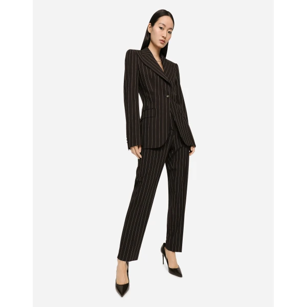 Dolce & Gabbana High-waisted pinstripe wool pants, view 5