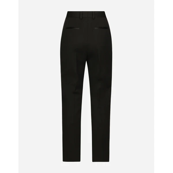 Dolce & Gabbana High-waisted wool gabardine cigarette pants, view 2