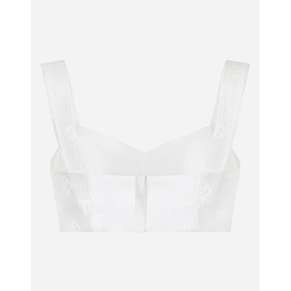 Dolce & Gabbana Jacquard top with all-over DG logo, view 2