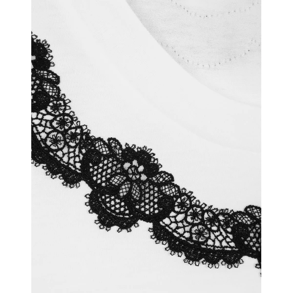 Dolce & Gabbana Jersey T-shirt with DG logo and lace inserts Top, view 4