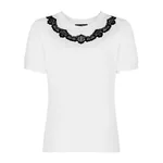 Dolce & Gabbana Jersey T-shirt with DG logo and lace inserts Top