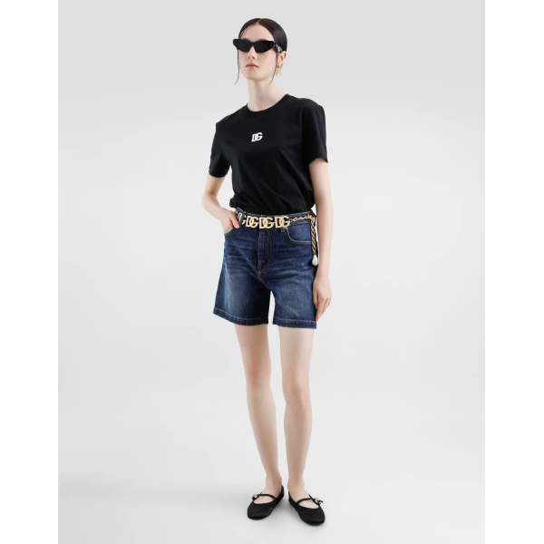 Dolce & Gabbana Jersey T-shirt with DG logo embroidery Top, view 2