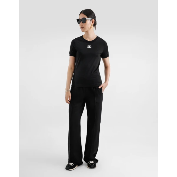 Dolce & Gabbana Jersey T-shirt with DG logo embroidery Top, view 2