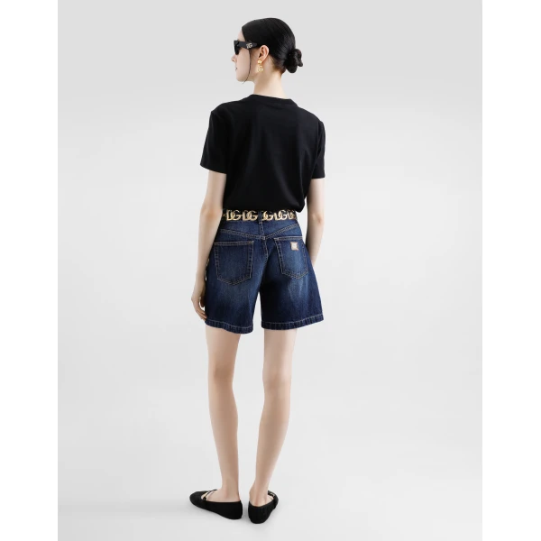 Dolce & Gabbana Jersey T-shirt with DG logo embroidery Top, view 3