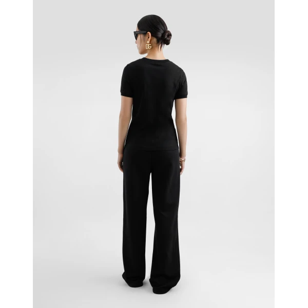 Dolce & Gabbana Jersey T-shirt with DG logo embroidery Top, view 3