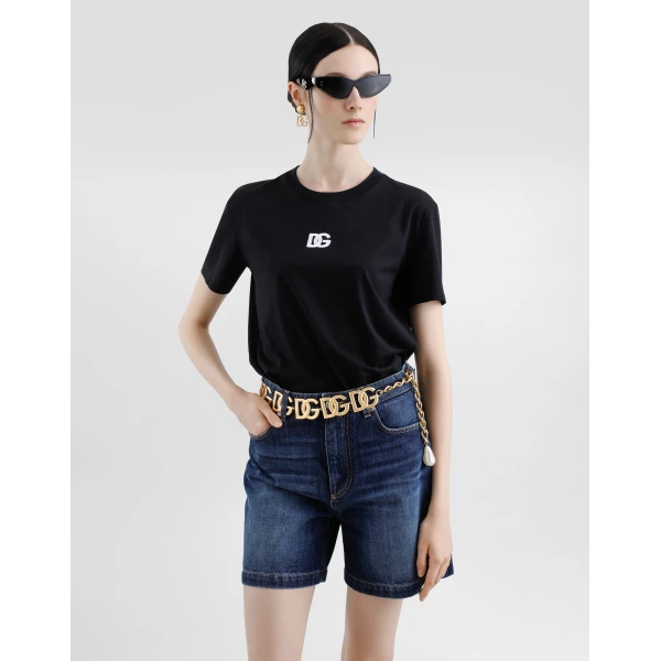 Dolce & Gabbana Jersey T-shirt with DG logo embroidery Top, view 4