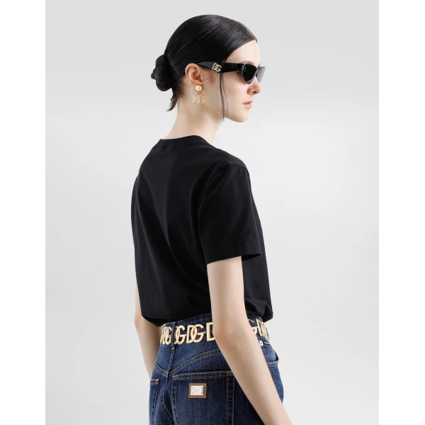 Dolce & Gabbana Jersey T-shirt with DG logo embroidery Top, view 6