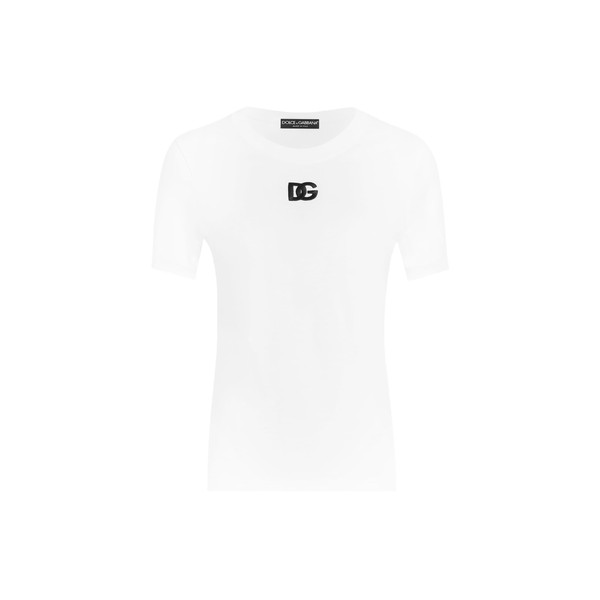 Dolce & Gabbana Jersey T-shirt with DG logo embroidery Top