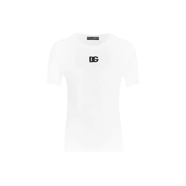 Dolce & Gabbana Jersey T-shirt with DG logo embroidery Top