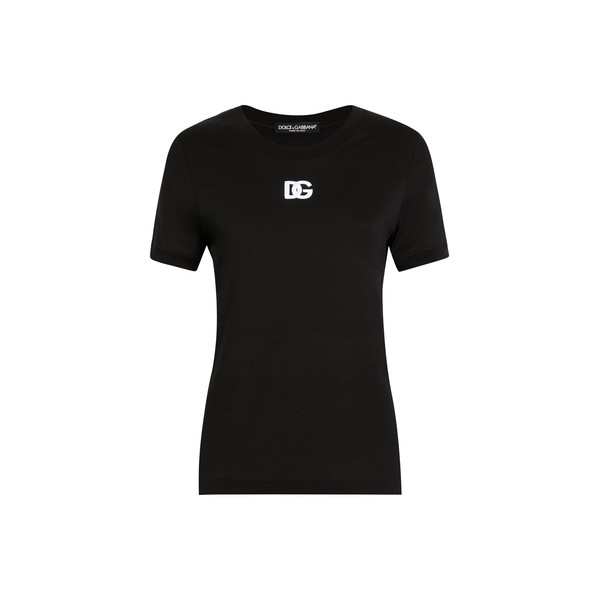 Dolce & Gabbana Jersey T-shirt with DG logo embroidery Top