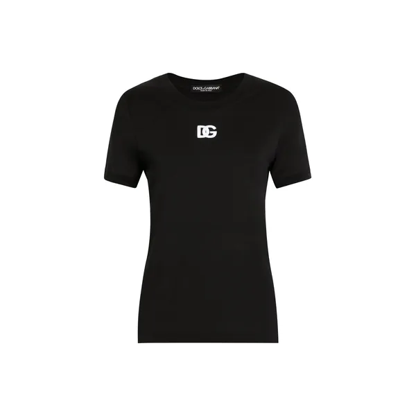 Dolce & Gabbana Jersey T-shirt with DG logo embroidery Top