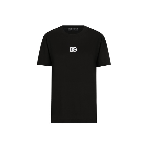 Dolce & Gabbana Jersey T-shirt with DG logo embroidery Top