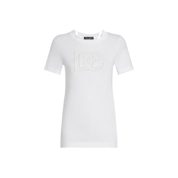 Dolce & Gabbana Jersey T-shirt with DG logo patch Top