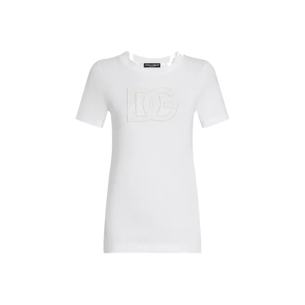 Dolce & Gabbana Jersey T-shirt with DG logo patch Top