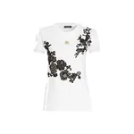 Dolce & Gabbana Jersey T-shirt with DG logo pin and lace details Top