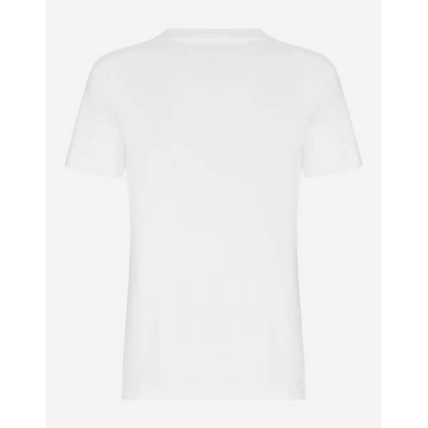 Dolce & Gabbana Jersey T-shirt with flocked Dolce&Gabbana detail Top, view 2