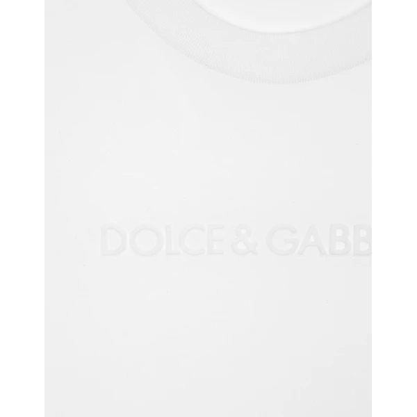 Dolce & Gabbana Jersey T-shirt with flocked Dolce&Gabbana detail Top, view 4