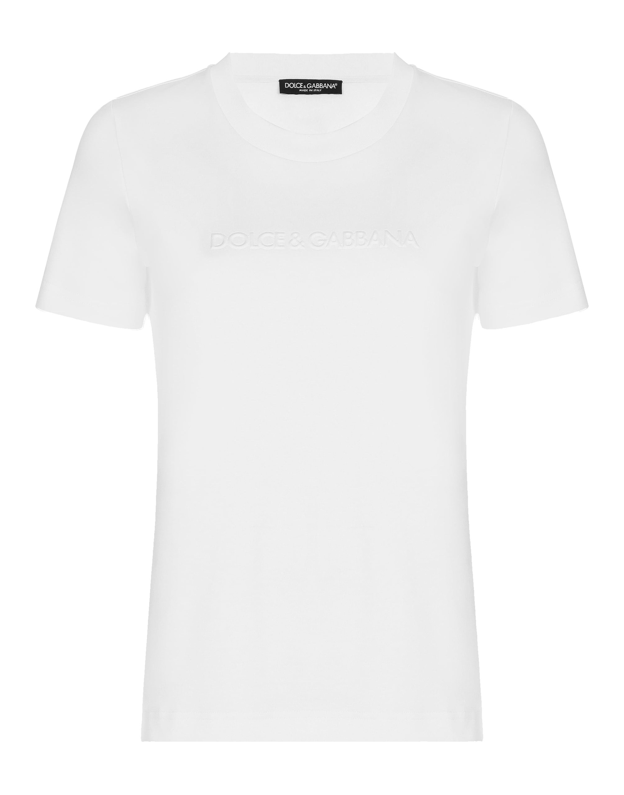 Dolce & Gabbana Jersey T-shirt with flocked Dolce&Gabbana detail
