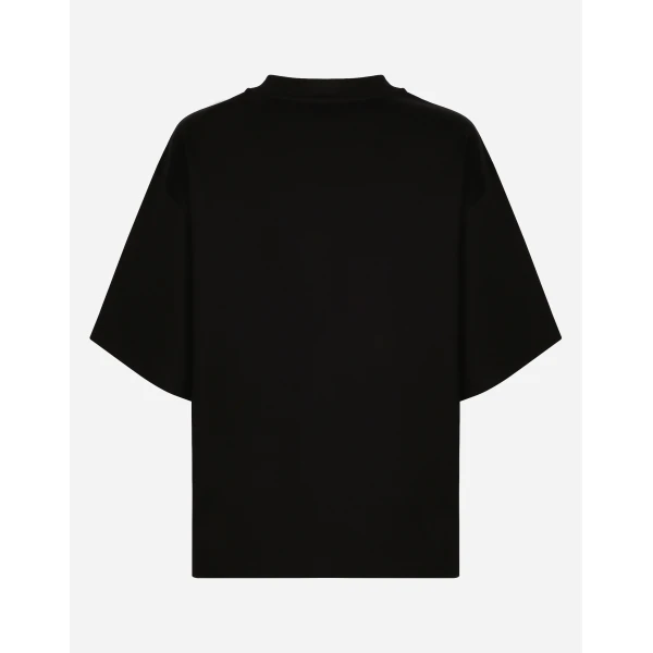 Dolce & Gabbana Jersey T-shirt with flocked logo print Top, view 2