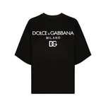 Dolce & Gabbana Jersey T-shirt with flocked logo print Top