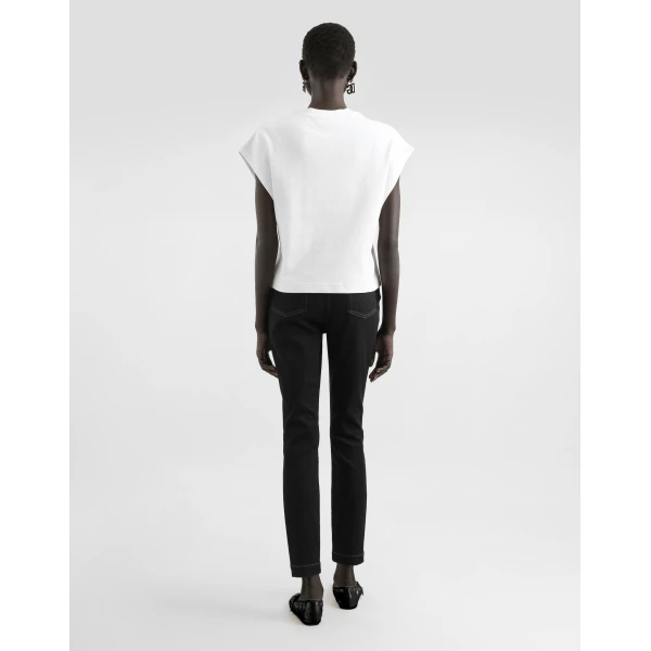 Dolce & Gabbana Jersey T-shirt with logo on neck Top, view 3