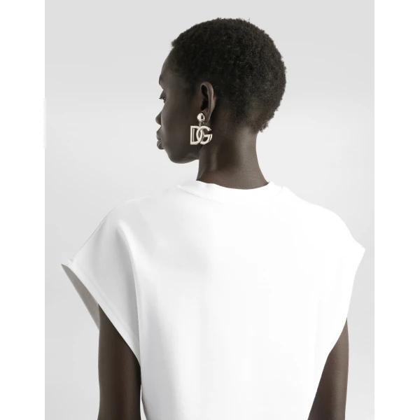 Dolce & Gabbana Jersey T-shirt with logo on neck Top, view 5