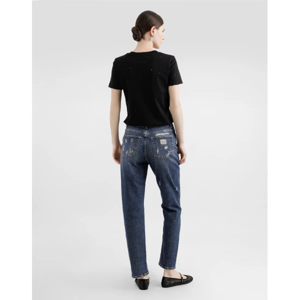 Dolce & Gabbana Jersey T-shirt with rips and Dolce&Gabbana tag Top, view 3
