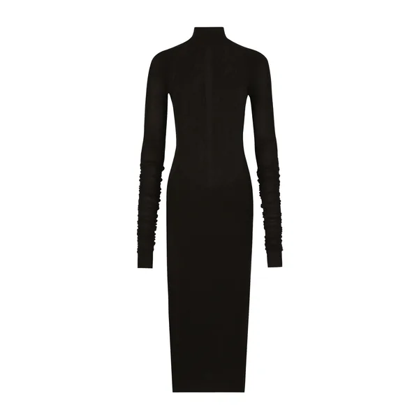 Dolce & Gabbana Jersey calf-length dress with Chantilly lace insert