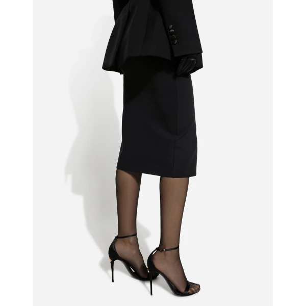 Dolce & Gabbana Jersey full Milano calf-length skirt, view 6