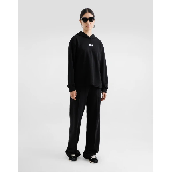 Dolce & Gabbana Jersey hoodie with DG embroidery, view 2