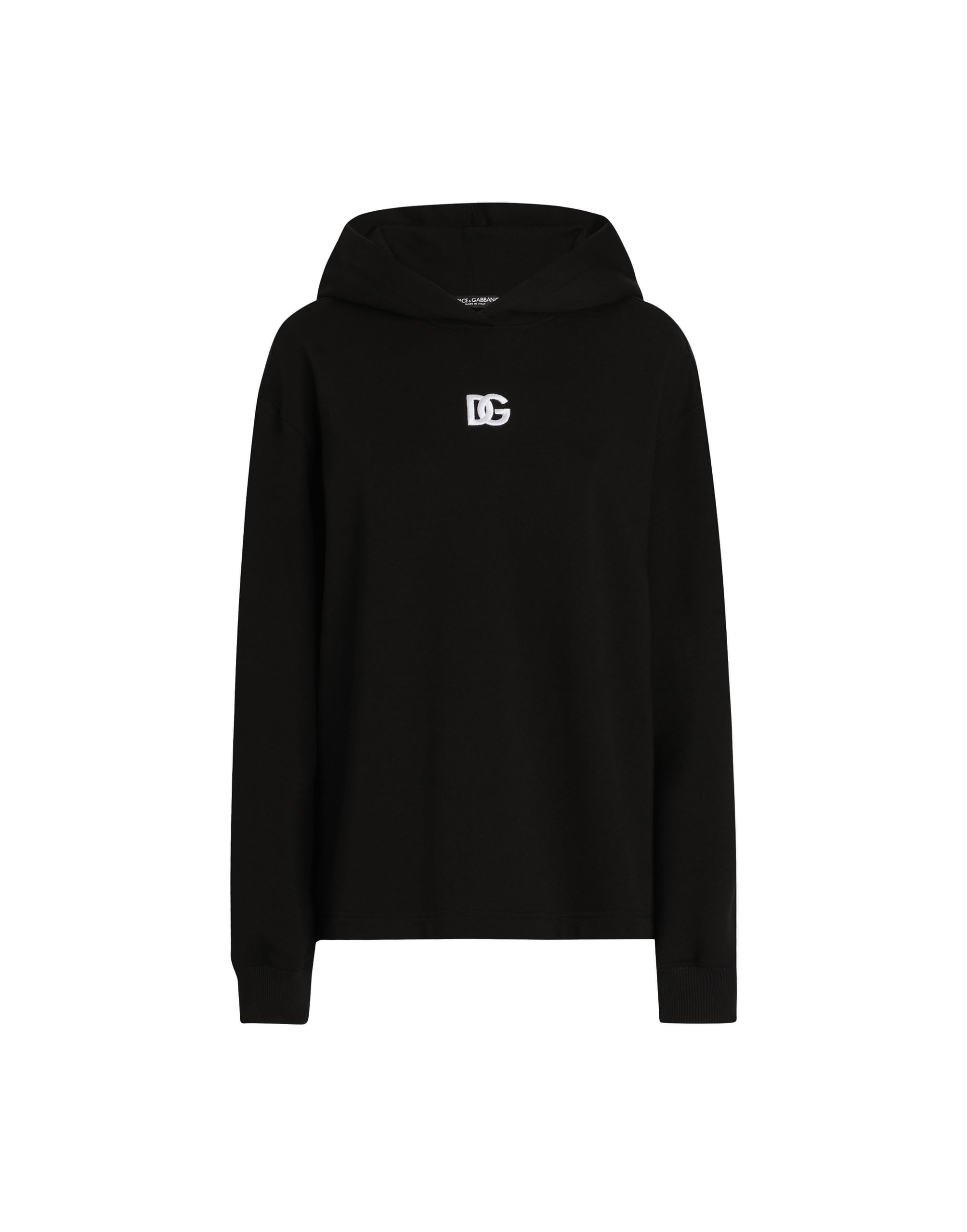 Dolce & Gabbana Jersey hoodie with DG embroidery