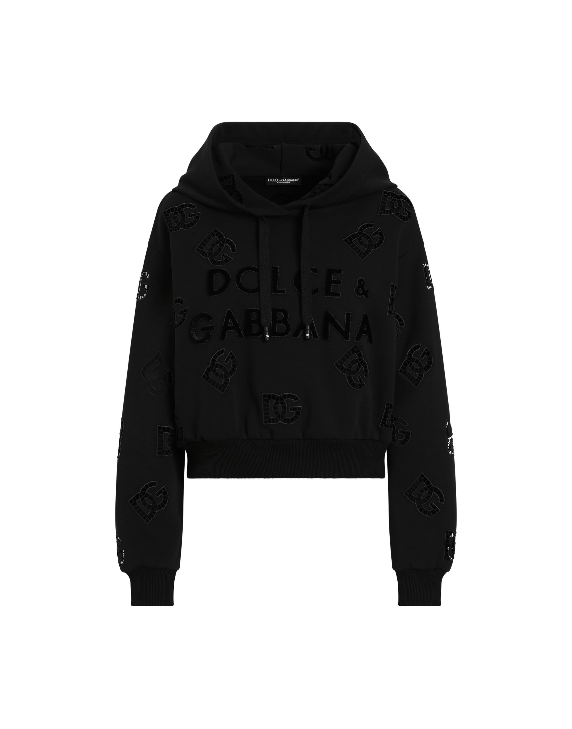Dolce & Gabbana Jersey hoodie with cut-out and DG logo