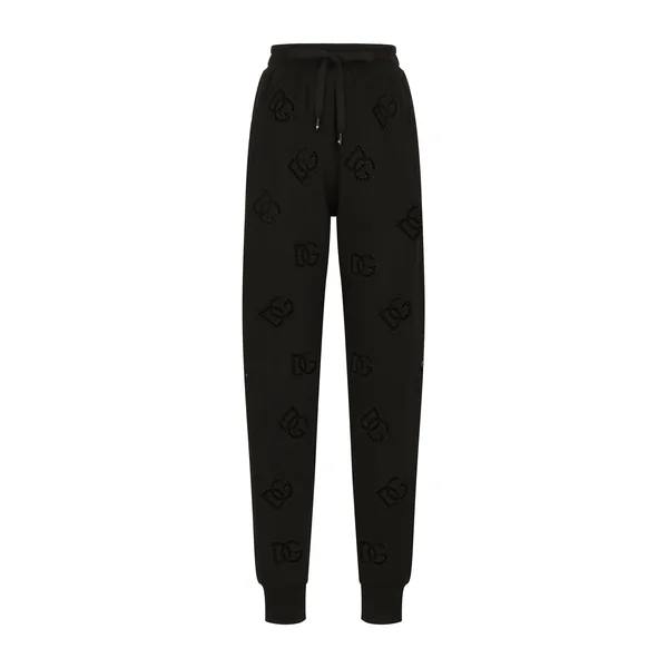 Jersey jogging pants with cut-out and DG logo
