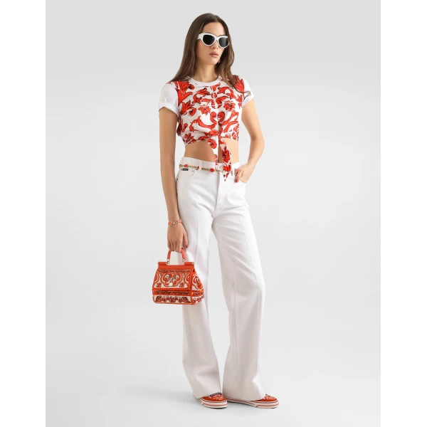 Dolce & Gabbana Jersey majolica-print t-shirt Top, view 2